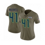 Women's Nike Seattle Seahawks #41 Byron Maxwell Limited Olive 2017 Salute to Service NFL Jersey