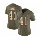 Women's Nike Seattle Seahawks #41 Byron Maxwell Limited Olive Gold 2017 Salute to Service NFL Jersey