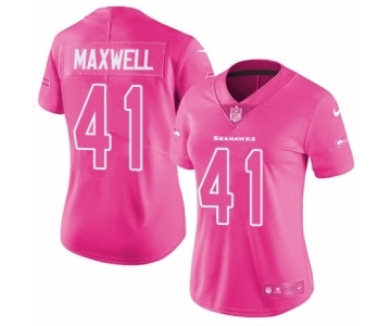 Women's Nike Seattle Seahawks #41 Byron Maxwell Limited Pink Rush Fashion NFL Jersey