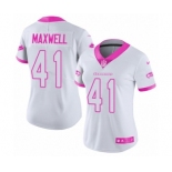 Women's Nike Seattle Seahawks #41 Byron Maxwell Limited White Pink Rush Fashion NFL Jersey