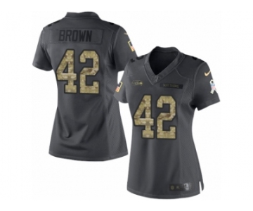 Women's Nike Seattle Seahawks #42 Arthur Brown Limited Black 2016 Salute to Service NFL Jersey