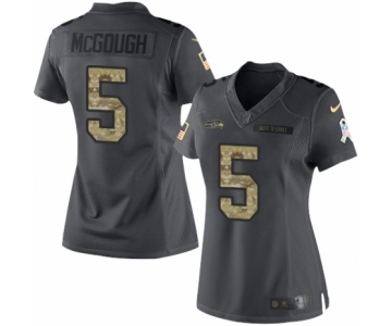 Women's Nike Seattle Seahawks #5 Alex McGough Limited Black 2016 Salute to Service NFL Jersey