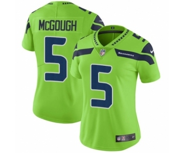 Women's Nike Seattle Seahawks #5 Alex McGough Limited Green Rush Vapor Untouchable NFL Jersey