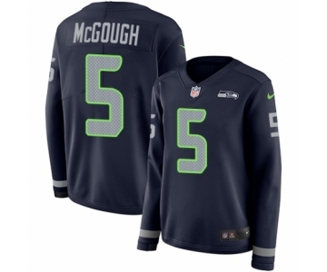 Women's Nike Seattle Seahawks #5 Alex McGough Limited Navy Blue Therma Long Sleeve NFL Jersey