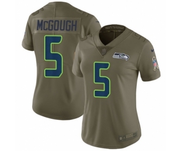 Women's Nike Seattle Seahawks #5 Alex McGough Limited Olive 2017 Salute to Service NFL Jersey