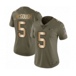 Women's Nike Seattle Seahawks #5 Alex McGough Limited Olive Gold 2017 Salute to Service NFL Jersey