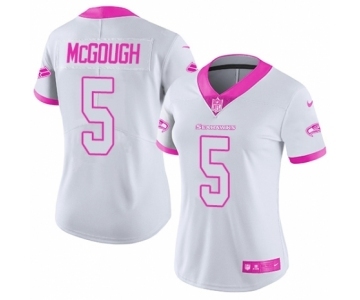 Women's Nike Seattle Seahawks #5 Alex McGough Limited White Pink Rush Fashion NFL Jersey