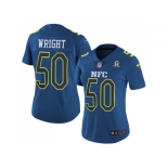 Women's Nike Seattle Seahawks #50 K.J. Wright Navy Stitched NFL Limited NFC 2017 Pro Bowl Jersey