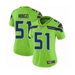 Women's Nike Seattle Seahawks #51 Barkevious Mingo Limited Green Rush Vapor Untouchable NFL Jersey