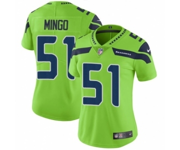 Women's Nike Seattle Seahawks #51 Barkevious Mingo Limited Green Rush Vapor Untouchable NFL Jersey