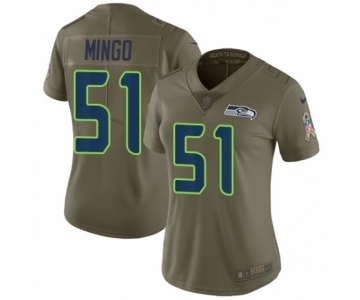 Women's Nike Seattle Seahawks #51 Barkevious Mingo Limited Olive 2017 Salute to Service NFL Jersey