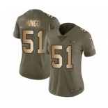 Women's Nike Seattle Seahawks #51 Barkevious Mingo Limited Olive Gold 2017 Salute to Service NFL Jersey