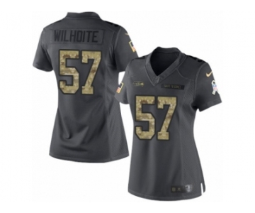 Women's Nike Seattle Seahawks #57 Michael Wilhoite Limited Black 2016 Salute to Service NFL Jersey