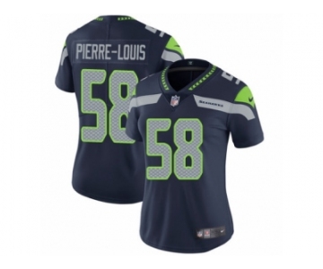 Women's Nike Seattle Seahawks #58 Kevin Pierre-Louis Vapor Untouchable Limited Steel Blue Team Color NFL Jersey