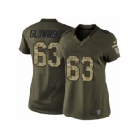 Women's Nike Seattle Seahawks #63 Mark Glowinski Limited Green Salute to Service NFL Jersey