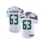 Women's Nike Seattle Seahawks #63 Mark Glowinski Vapor Untouchable Limited White NFL Jersey