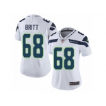 Women's Nike Seattle Seahawks #68 Justin Britt Vapor Untouchable Limited White NFL Jersey