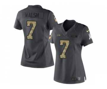 Women's Nike Seattle Seahawks #7 Blair Walsh Limited Black 2016 Salute to Service NFL Jersey