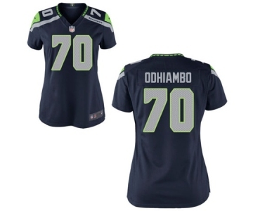 Women's Nike Seattle Seahawks #70 Rees Odhiambo Blue Team Color NFL Jersey