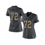 Women's Nike Seattle Seahawks #72 Michael Bennett Limited Black 2016 Salute to Service NFL Jersey