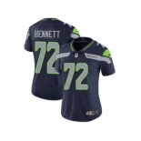 Women's Nike Seattle Seahawks #72 Michael Bennett Vapor Untouchable Limited Steel Blue Team Color NFL Jersey