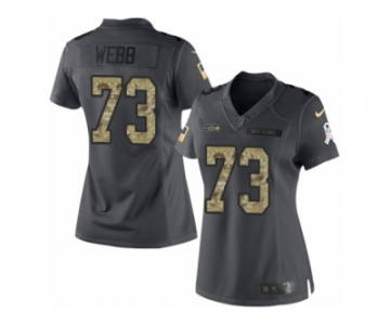 Women's Nike Seattle Seahawks #73 J'Marcus Webb Limited Black 2016 Salute to Service NFL Jersey