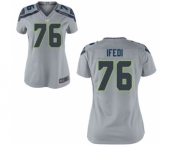 Women's Nike Seattle Seahawks #76 Germain Ifedi Grey NFL Jersey