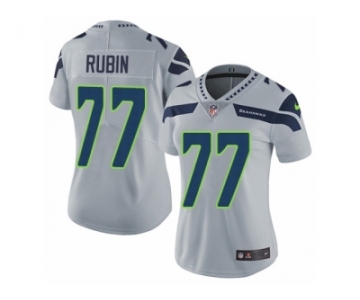 Women's Nike Seattle Seahawks #77 Ahtyba Rubin Vapor Untouchable Limited Grey Alternate NFL Jersey