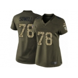 Women's Nike Seattle Seahawks #78 Bradley Sowell Limited Green Salute to Service NFL Jersey