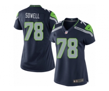 Women's Nike Seattle Seahawks #78 Bradley Sowell Limited Steel Blue Team Color NFL Jersey