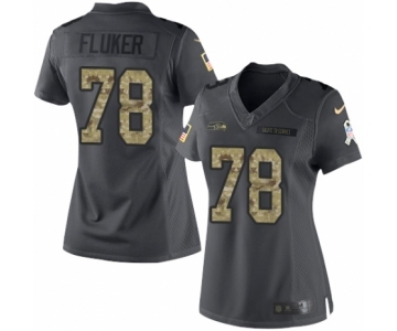 Women's Nike Seattle Seahawks #78 D.J. Fluker Limited Black 2016 Salute to Service NFL Jersey