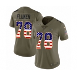 Women's Nike Seattle Seahawks #78 D.J. Fluker Limited Olive USA Flag 2017 Salute to Service NFL Jersey