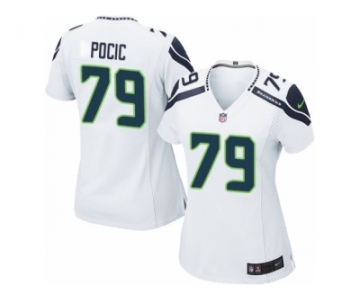 Women's Nike Seattle Seahawks #79 Ethan Pocic Game White NFL Jersey