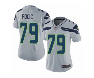 Women's Nike Seattle Seahawks #79 Ethan Pocic Vapor Untouchable Limited Grey Alternate NFL Jersey