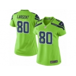 Women's Nike Seattle Seahawks #80 Steve Largent Green Stitched NFL Limited Rush Jersey