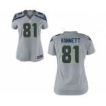 Women's Nike Seattle Seahawks #81 Nick Vannett Grey Alternate NFL Jersey