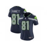 Women's Nike Seattle Seahawks #81 Nick Vannett Vapor Untouchable Limited Steel Blue Team Color NFL Jersey