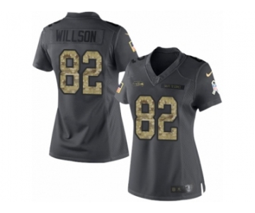 Women's Nike Seattle Seahawks #82 Luke Willson Limited Black 2016 Salute to Service NFL Jersey