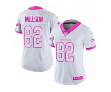 Women's Nike Seattle Seahawks #82 Luke Willson Limited White-Pink Rush Fashion NFL Jersey