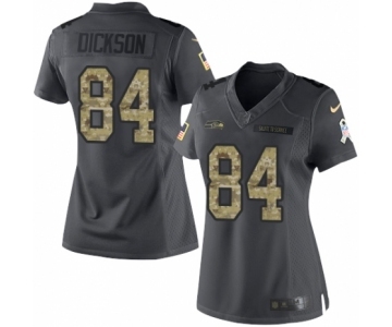 Women's Nike Seattle Seahawks #84 Ed Dickson Limited Black 2016 Salute to Service NFL Jersey