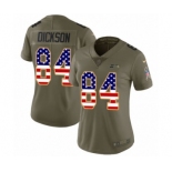 Women's Nike Seattle Seahawks #84 Ed Dickson Limited Olive USA Flag 2017 Salute to Service NFL Jersey