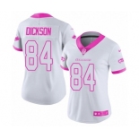 Women's Nike Seattle Seahawks #84 Ed Dickson Limited White Pink Rush Fashion NFL Jersey