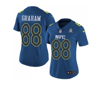 Women's Nike Seattle Seahawks #88 Jimmy Graham Navy Stitched NFL Limited NFC 2017 Pro Bowl Jersey