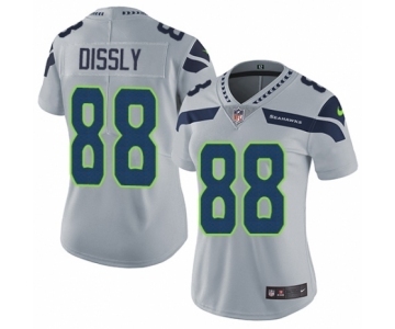 Women's Nike Seattle Seahawks #88 Will Dissly Grey Alternate Vapor Untouchable Limited Player NFL Jersey