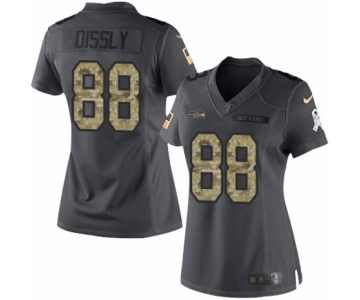 Women's Nike Seattle Seahawks #88 Will Dissly Limited Black 2016 Salute to Service NFL Jersey