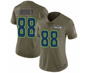 Women's Nike Seattle Seahawks #88 Will Dissly Limited Olive 2017 Salute to Service NFL Jersey