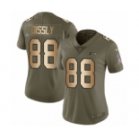 Women's Nike Seattle Seahawks #88 Will Dissly Limited Olive Gold 2017 Salute to Service NFL Jersey