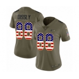 Women's Nike Seattle Seahawks #88 Will Dissly Limited Olive USA Flag 2017 Salute to Service NFL Jersey