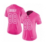 Women's Nike Seattle Seahawks #88 Will Dissly Limited Pink Rush Fashion NFL Jersey