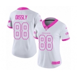 Women's Nike Seattle Seahawks #88 Will Dissly Limited White Pink Rush Fashion NFL Jersey